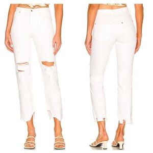 Free People We the Free Tapered Baggy Boyfriend Jeans distressed white women 28